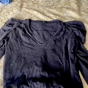 7 all mankind ruffle shoulder long sleeve